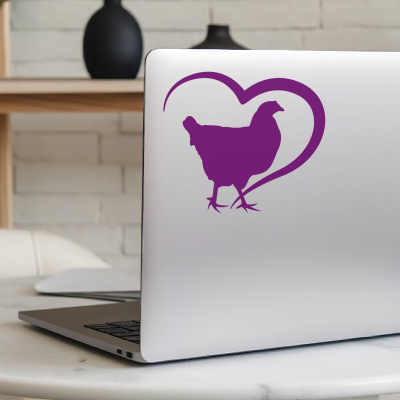 Herz mit Huhn Autoaufkleber - Ansicht 5