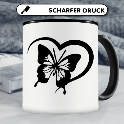 Tasse mit dem Motiv Herz mit Schmetterling - Ansicht 5
