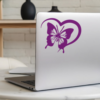 Herz mit Schmetterling Autoaufkleber - Ansicht 5