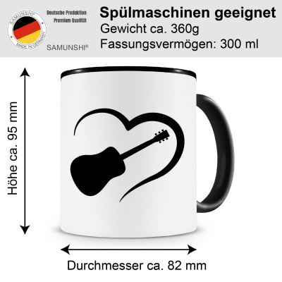 Tasse mit dem Motiv Herz mit Gitarre - Ansicht 2