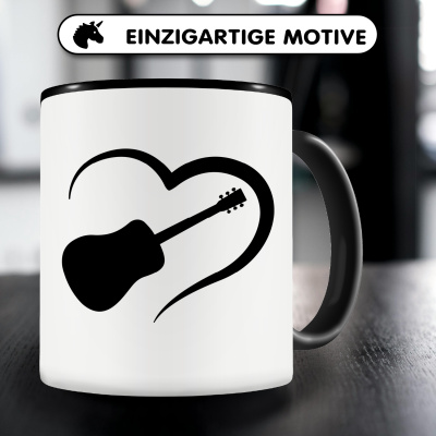 Tasse mit dem Motiv Herz mit Gitarre - Ansicht 3