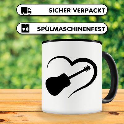 Tasse mit dem Motiv Herz mit Gitarre - Ansicht 4