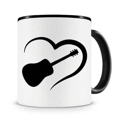 Tasse mit dem Motiv Herz mit Gitarre