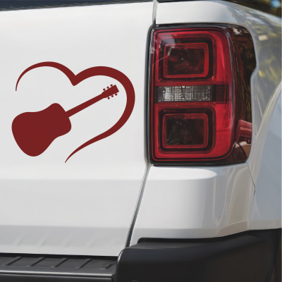 Herz mit Gitarre Autoaufkleber - Ansicht 3