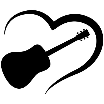 Herz mit Gitarre Autoaufkleber
