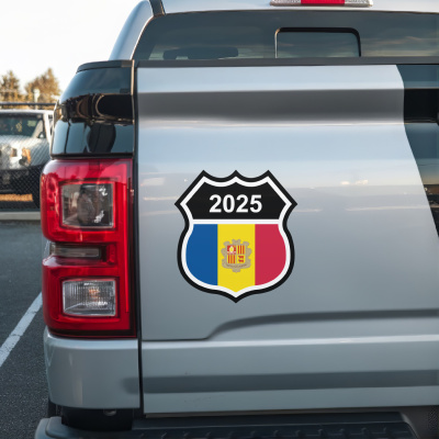 Andorra Wappen mit Jahreszahl Autoaufkleber - Ansicht 3