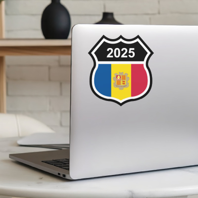 Andorra Wappen mit Jahreszahl Autoaufkleber - Ansicht 5