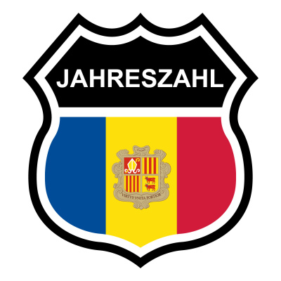 Andorra Wappen mit Jahreszahl Autoaufkleber