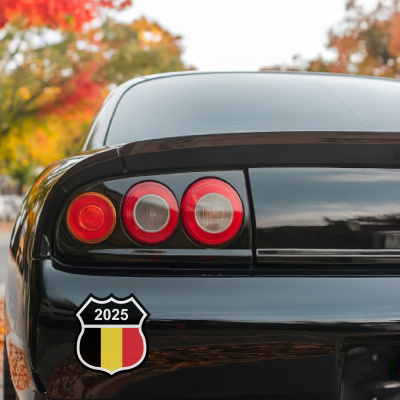 Belgien Wappen mit Jahreszahl Autoaufkleber - Ansicht 2