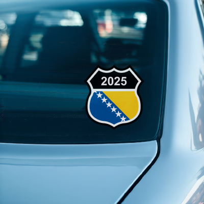 Bosnien und Herzegowina Wappen mit Jahreszahl Autoaufkleber - Ansicht 2