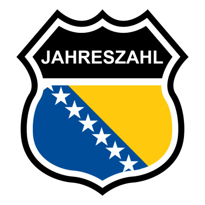 Bosnien und Herzegowina Wappen mit Jahreszahl Autoaufkleber