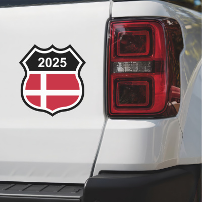 Dnemark Wappen mit Jahreszahl Autoaufkleber - Ansicht 3