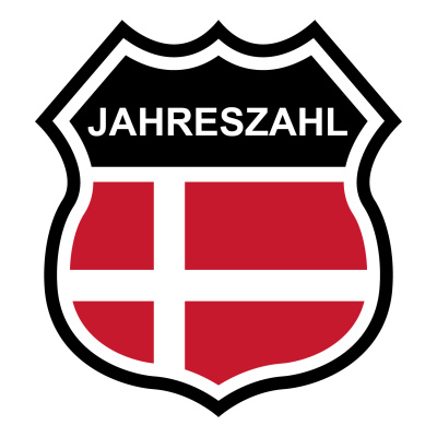 Dnemark Wappen mit Jahreszahl Autoaufkleber