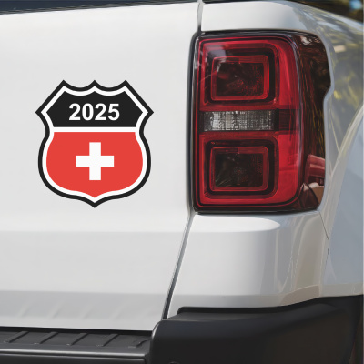 Schweiz Wappen mit Jahreszahl Autoaufkleber - Ansicht 3