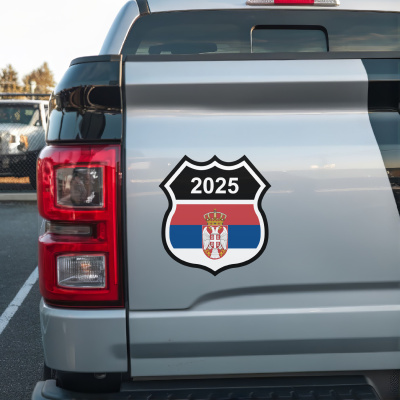 Serbien Wappen mit Jahreszahl Autoaufkleber - Ansicht 3