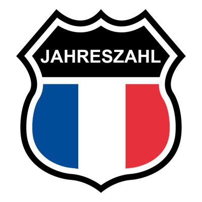 Frankreich Wappen mit Jahreszahl Autoaufkleber