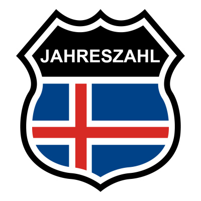 Island Wappen mit Jahreszahl Autoaufkleber