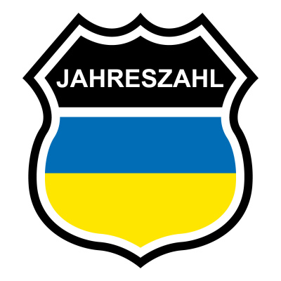 Ukraine Wappen mit Jahreszahl Autoaufkleber