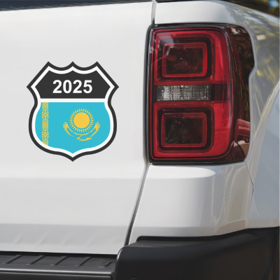 Kasachstan Wappen mit Jahreszahl Autoaufkleber - Ansicht 3