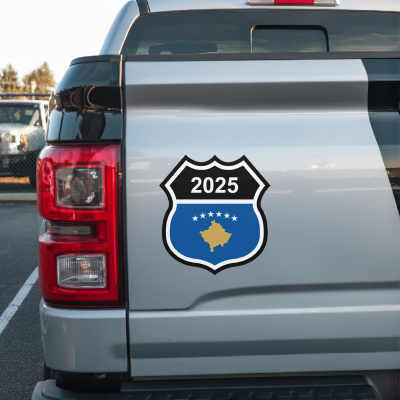 Kosovo Wappen mit Jahreszahl Autoaufkleber - Ansicht 3