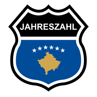 Kosovo Wappen mit Jahreszahl Autoaufkleber