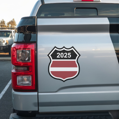 Lettland Wappen mit Jahreszahl Autoaufkleber - Ansicht 3