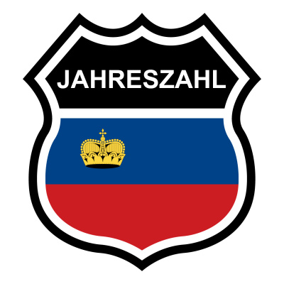 Liechtenstein Wappen mit Jahreszahl Autoaufkleber
