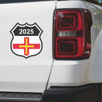 Guernsey Wappen mit Jahreszahl Autoaufkleber - Ansicht 3