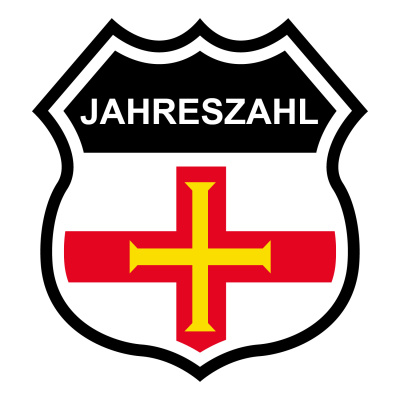 Guernsey Wappen mit Jahreszahl Autoaufkleber
