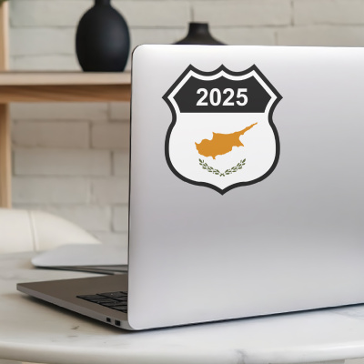 Republik Zypern Wappen mit Jahreszahl Autoaufkleber - Ansicht 5