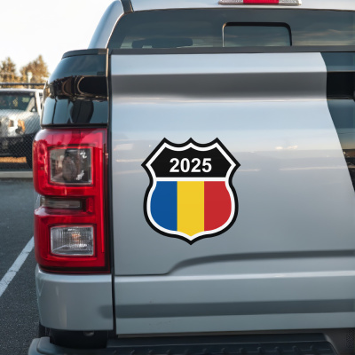 Rumänien Wappen mit Jahreszahl Autoaufkleber - Ansicht 3