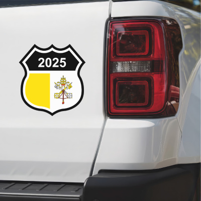 Vatikanstadt Wappen mit Jahreszahl Autoaufkleber - Ansicht 3