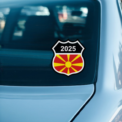 Nordmazedonien Wappen mit Jahreszahl Autoaufkleber - Ansicht 2