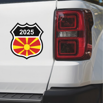 Nordmazedonien Wappen mit Jahreszahl Autoaufkleber - Ansicht 3