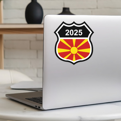 Nordmazedonien Wappen mit Jahreszahl Autoaufkleber - Ansicht 5