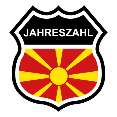 Nordmazedonien Wappen mit Jahreszahl Autoaufkleber