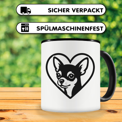 Tasse mit dem Motiv  Herz mit Chihuahua Kopf - Ansicht 4