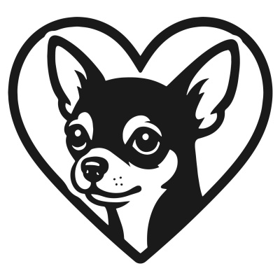 Herz mit Chihuahua Kopf Autoaufkleber