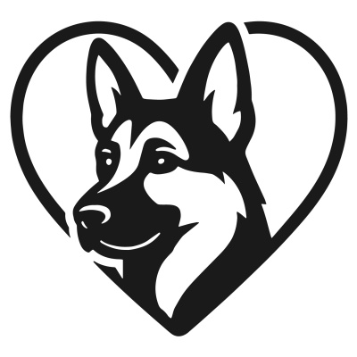 Herz mit Schferhund Kopf Autoaufkleber