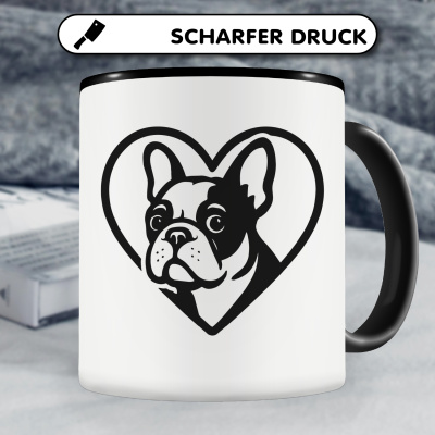 Tasse mit dem Motiv  Herz mit Franzsische Bulldogge Kopf - Ansicht 5