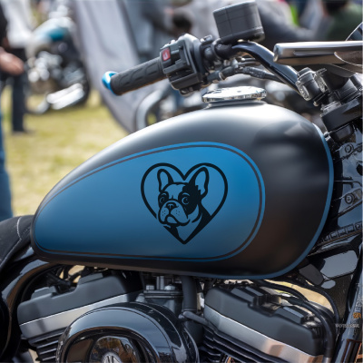 Herz mit Franzsische Bulldogge Kopf Autoaufkleber - Ansicht 8