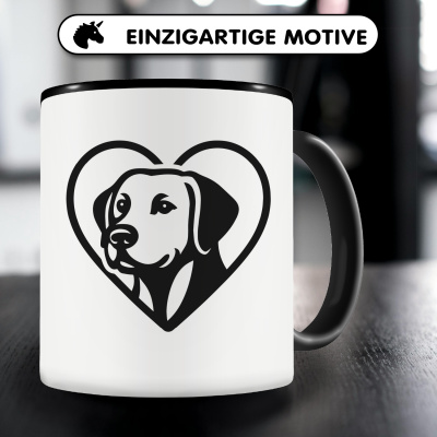 Tasse mit dem Motiv  Herz mit Labrador Retriever Kopf - Ansicht 3