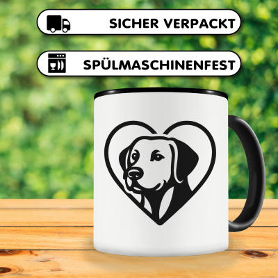 Tasse mit dem Motiv  Herz mit Labrador Retriever Kopf - Ansicht 4