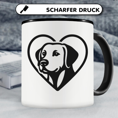 Tasse mit dem Motiv  Herz mit Labrador Retriever Kopf - Ansicht 5