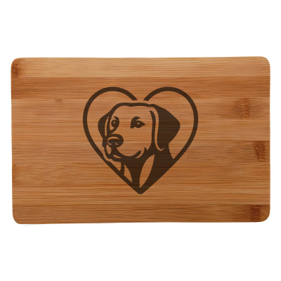 Frhstcksbrettchen mit Herz mit Labrador Retriever Kopf Gravur