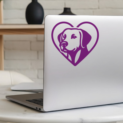 Herz mit Labrador Retriever Kopf Autoaufkleber - Ansicht 5