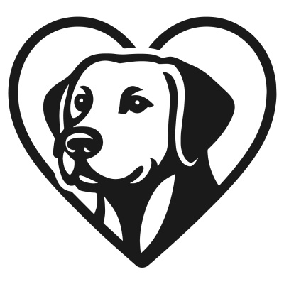 Herz mit Labrador Retriever Kopf Autoaufkleber