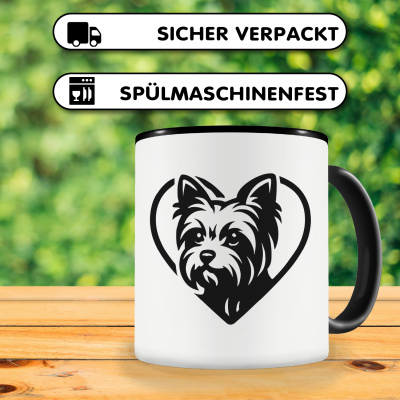 Tasse mit dem Motiv  Herz mit Yorkshire Terrier Kopf - Ansicht 4