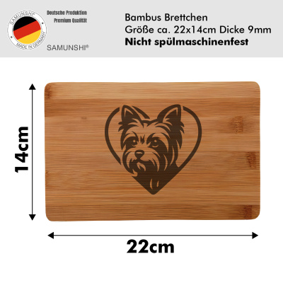 Frhstcksbrettchen mit Herz mit Yorkshire Terrier Kopf Gravur - Ansicht 2