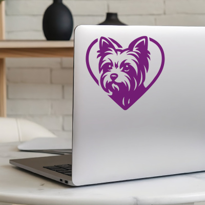 Herz mit Yorkshire Terrier Kopf Autoaufkleber - Ansicht 5